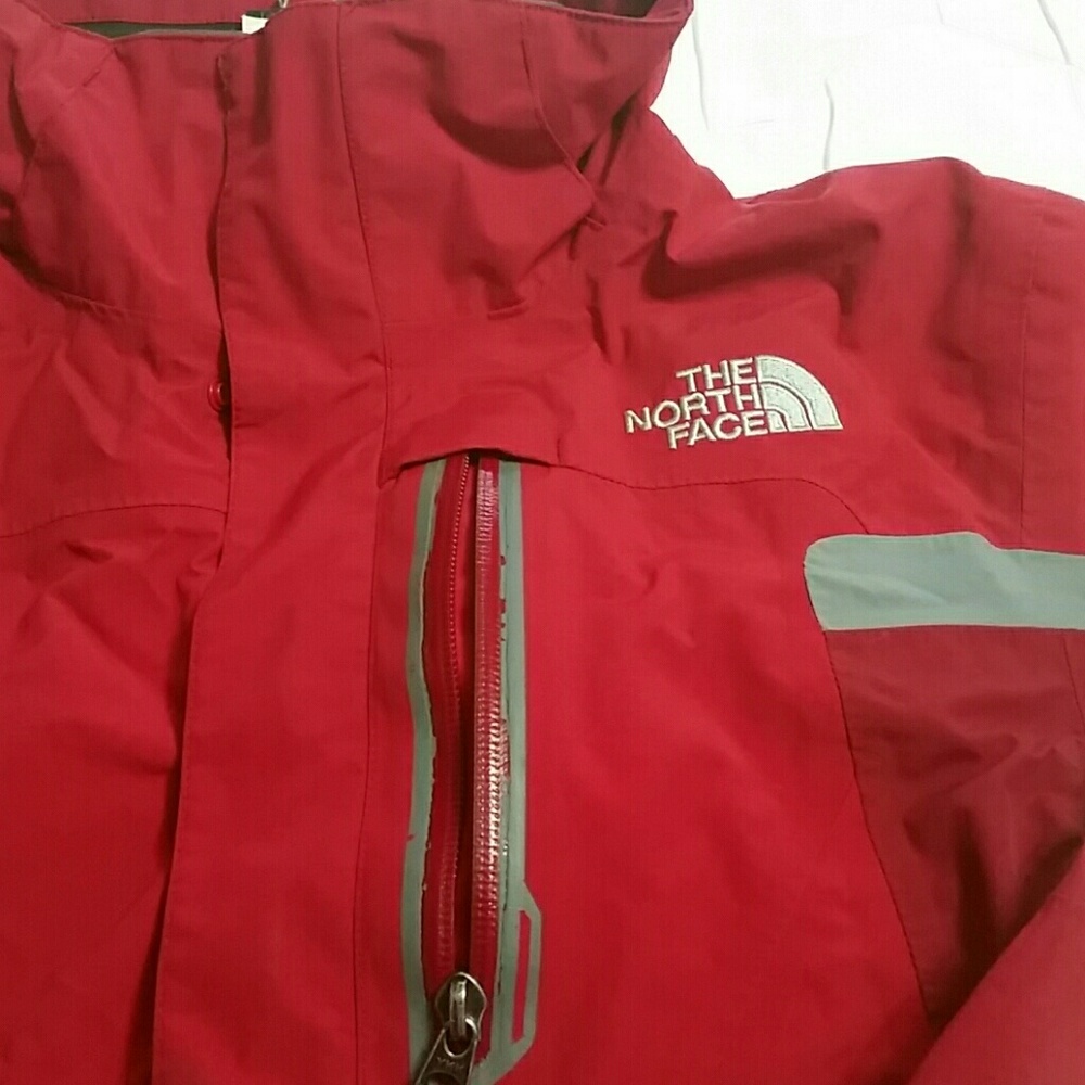 The North Face red/grey hy vent jacket